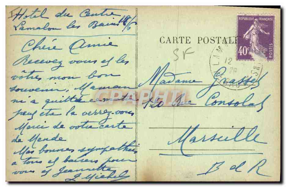 CPA Electricite Lamalou les Bains Barrage de la Biconque — Rückseite