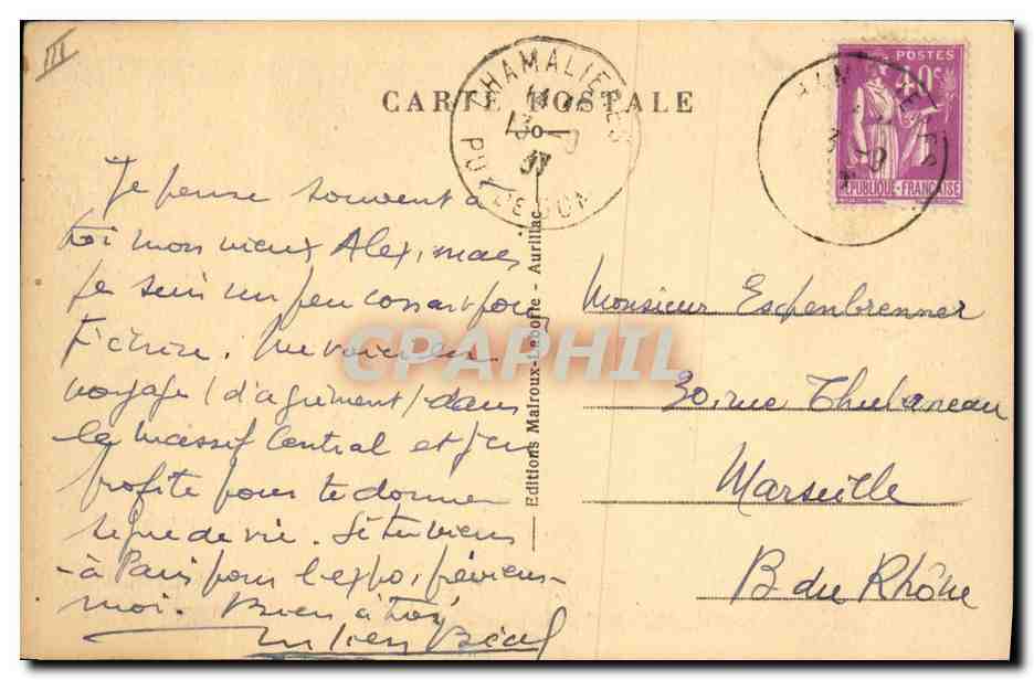 Usine du Barrage de Sarrans — Truyère — Éditions Matraux-Édouard — Verso