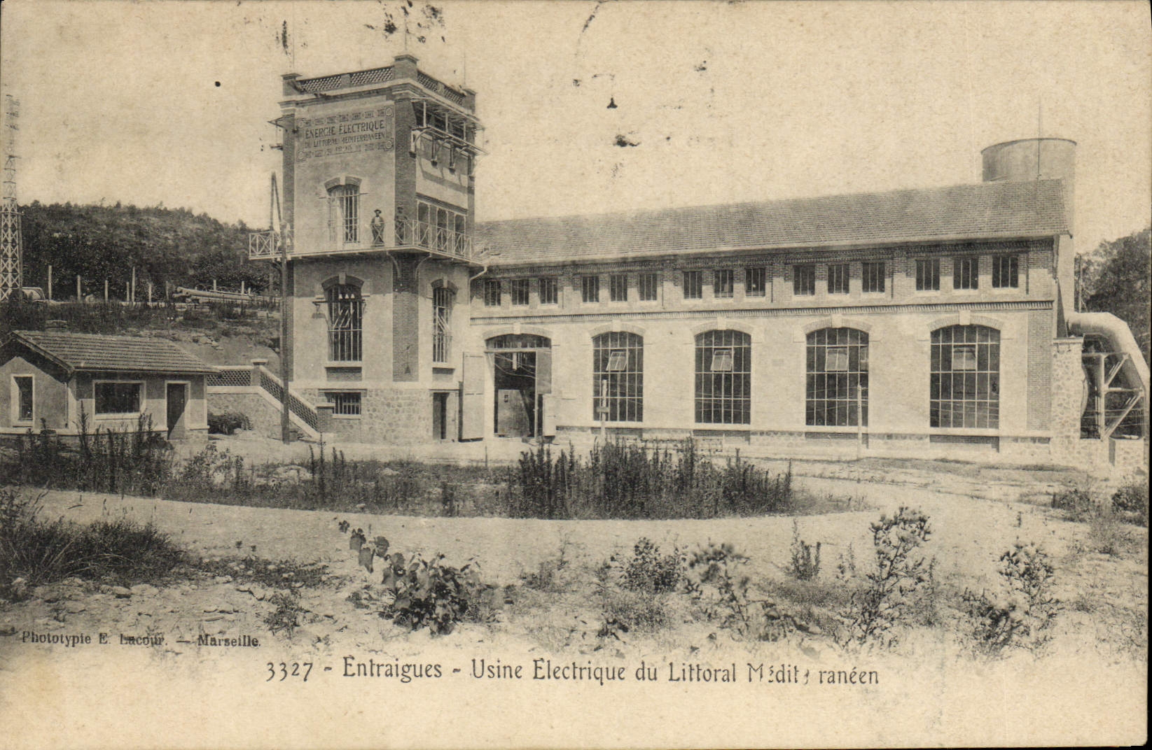 Entraigues — Usine Électrique du Littoral Méditerranéen — Phototypie E. Bucour, Marseille, n° 3327