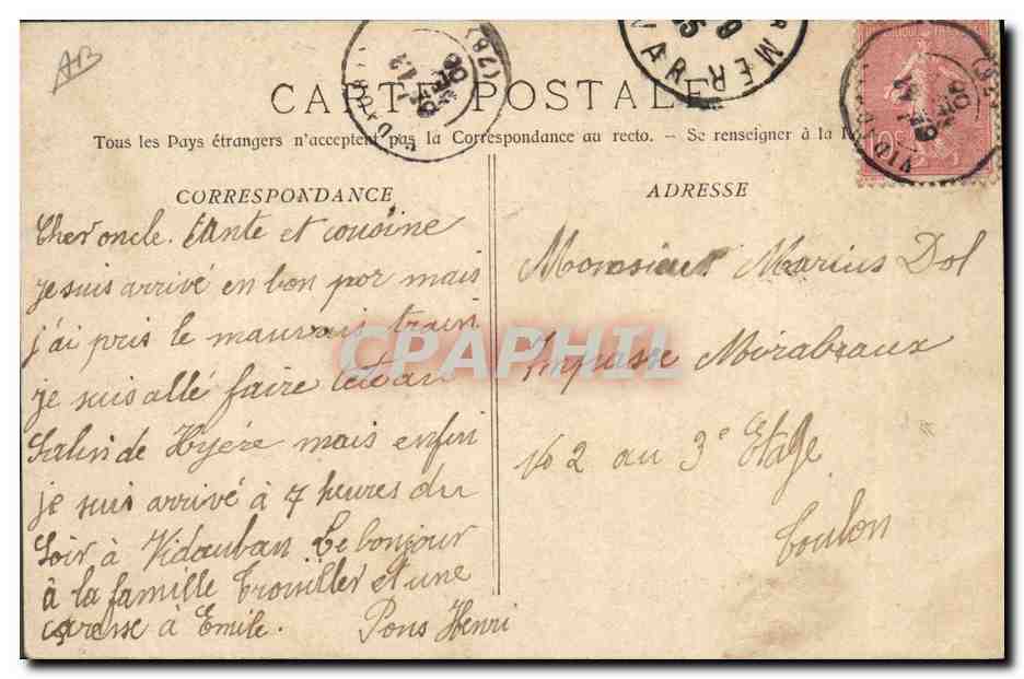 Entraigues — Usine Électrique du Littoral Méditerranéen — Phototypie E. Bucour, Marseille, n° 3327 — Verso