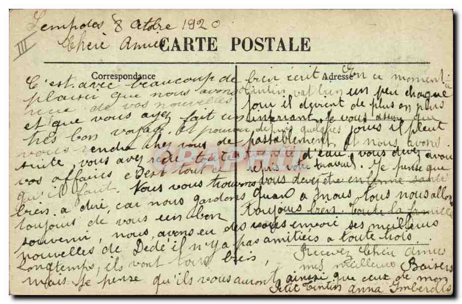 Lempdes (Hte-Loire) — Le Barrage sur l'Allagnon et l'Usine électrique — éditeur MB, n° 5311 — Verso