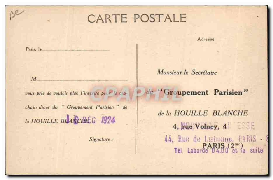 Usine de Tillières (Eure) — Compagnie Générale d'Électricité — Laminage du cuivre, du laiton, de l'aluminium, etc. — Cliché C.A.F. n°21-516 — Verso