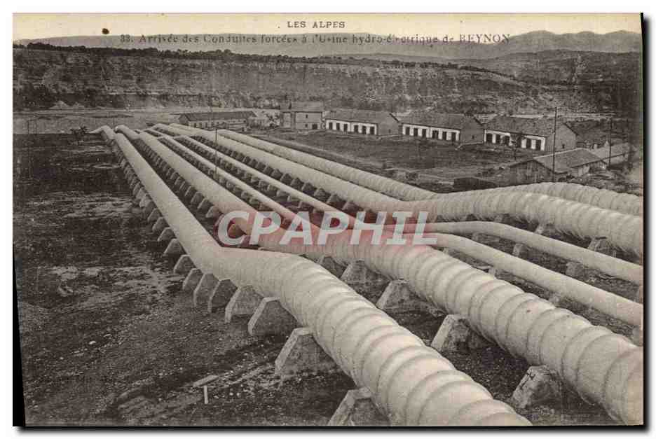 Arrivée des Conduites forcées à l'Usine hydro-électrique de Beynon — Les Alpes