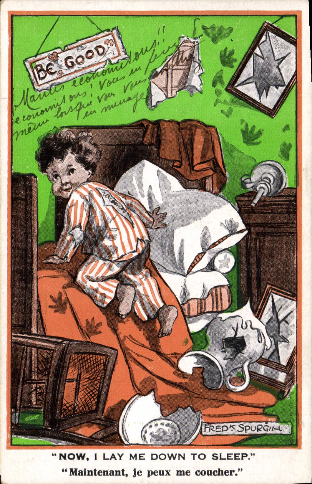 CPA Fantaisie Illustrateur Enfant Now I lay me down to sleep 