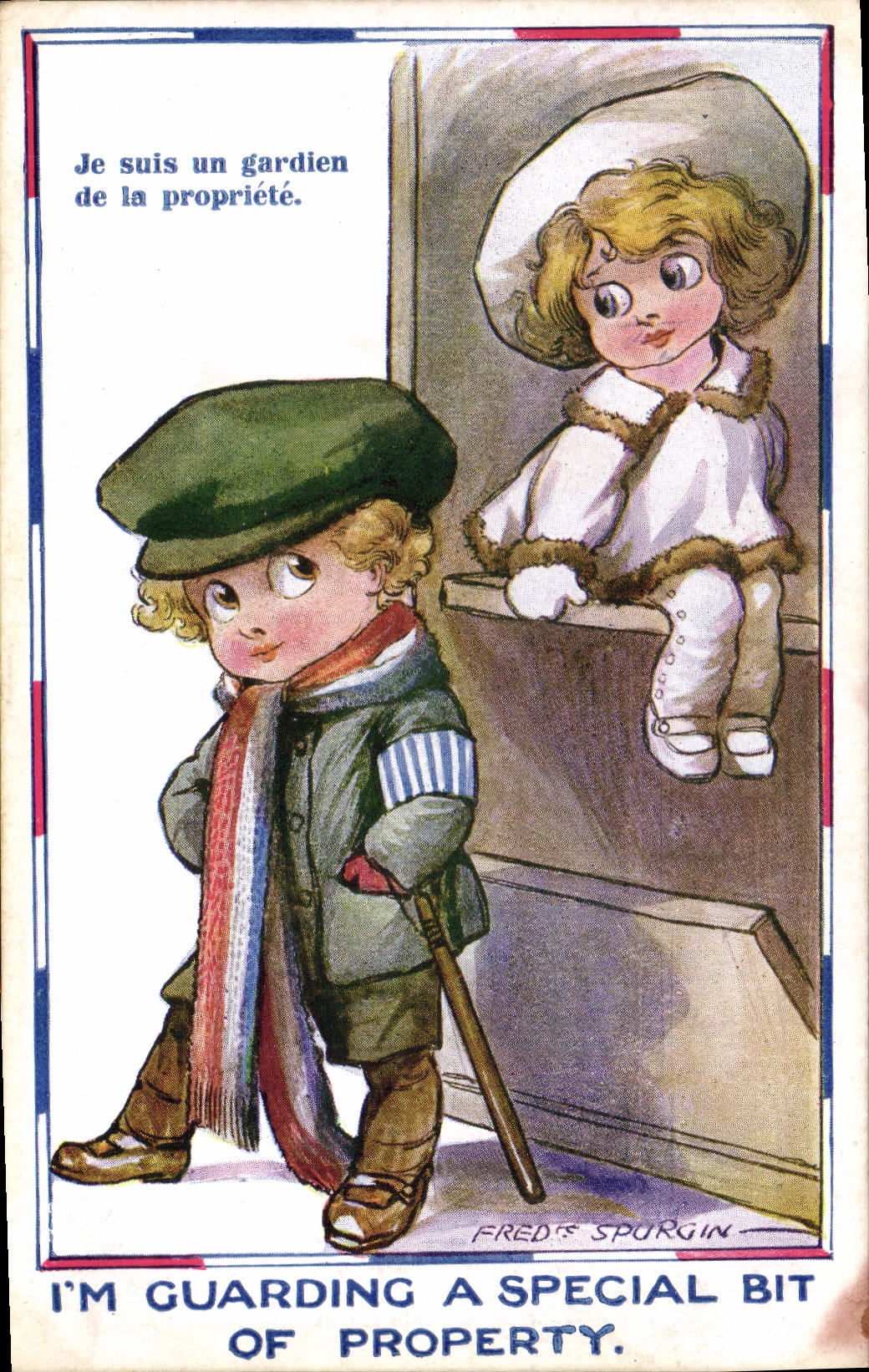 CPA Fantaisie Illustrateur Enfants Je suis un gardien de la propriete 