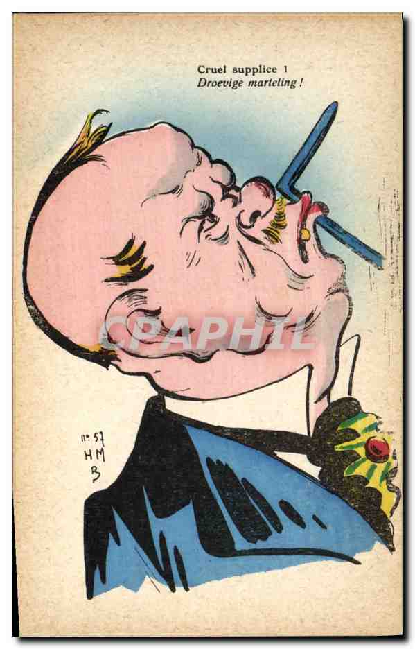 CPA Fantaisie Illustrateur Bouche cousue Cruel supplice 