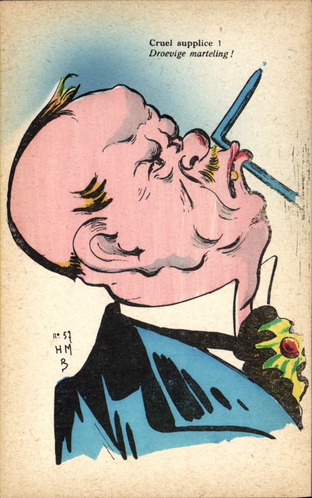 CPA Fantaisie Illustrateur Bouche cousue Cruel supplice 