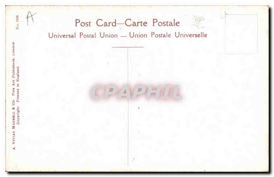 Enfant devant un tigre en cage — Universal Postal Union — No. 1036 — Reverso