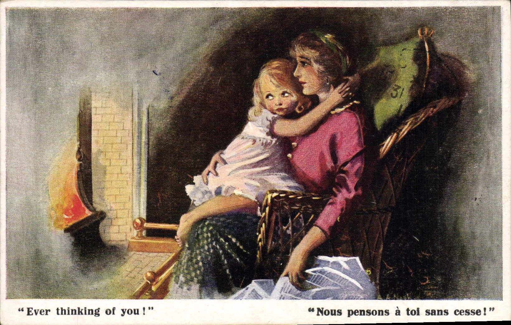 CPA Fantaisie Illustrateur Ever thinking of you ! Femme Enfant 