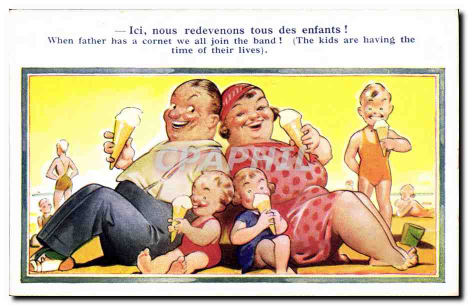 CPA Fantaisie Illustrateur Ici nous redevenons tous des enfants Glace 