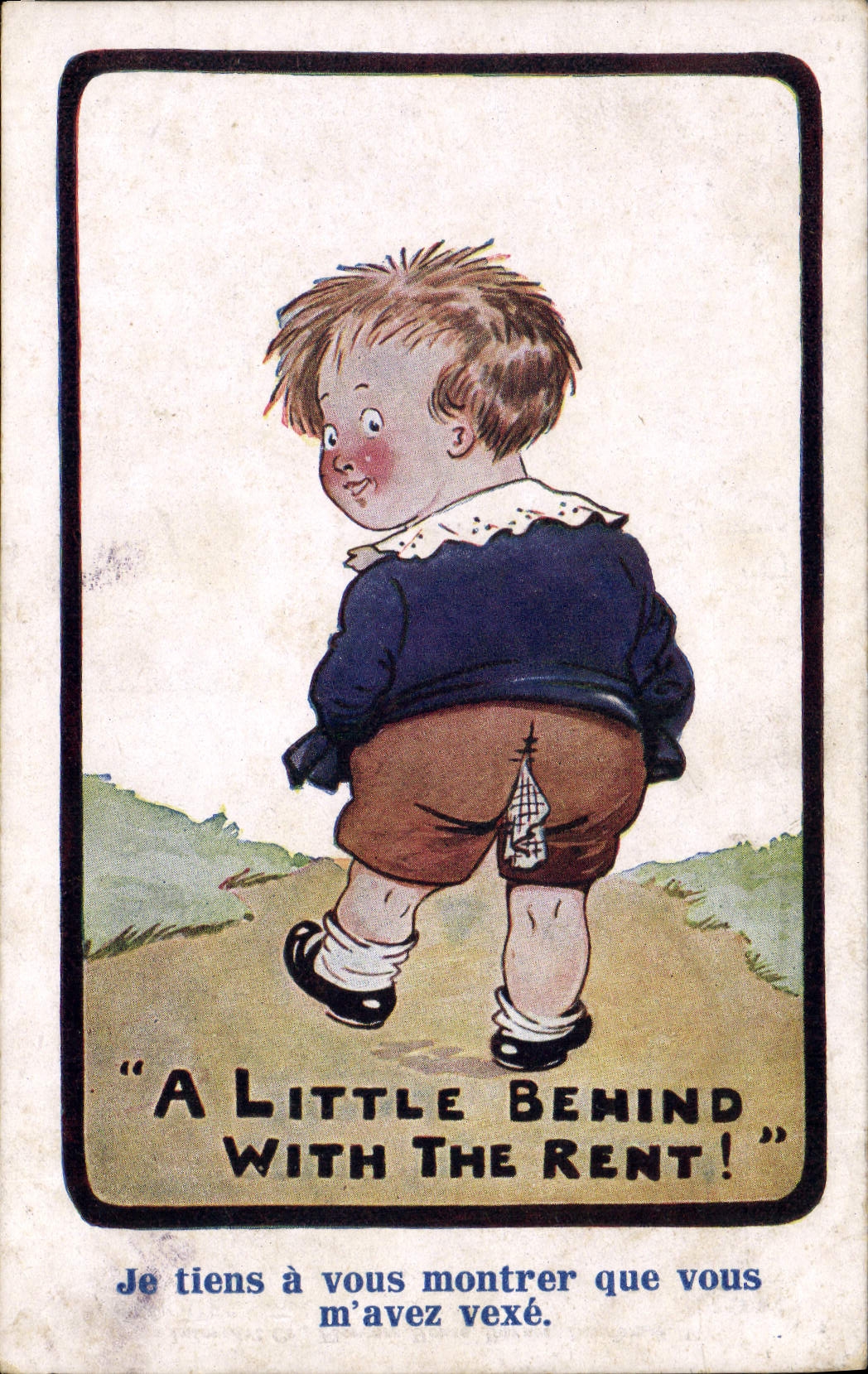 CPA Fantaisie Illustrateur Enfant A little behind with the rent 