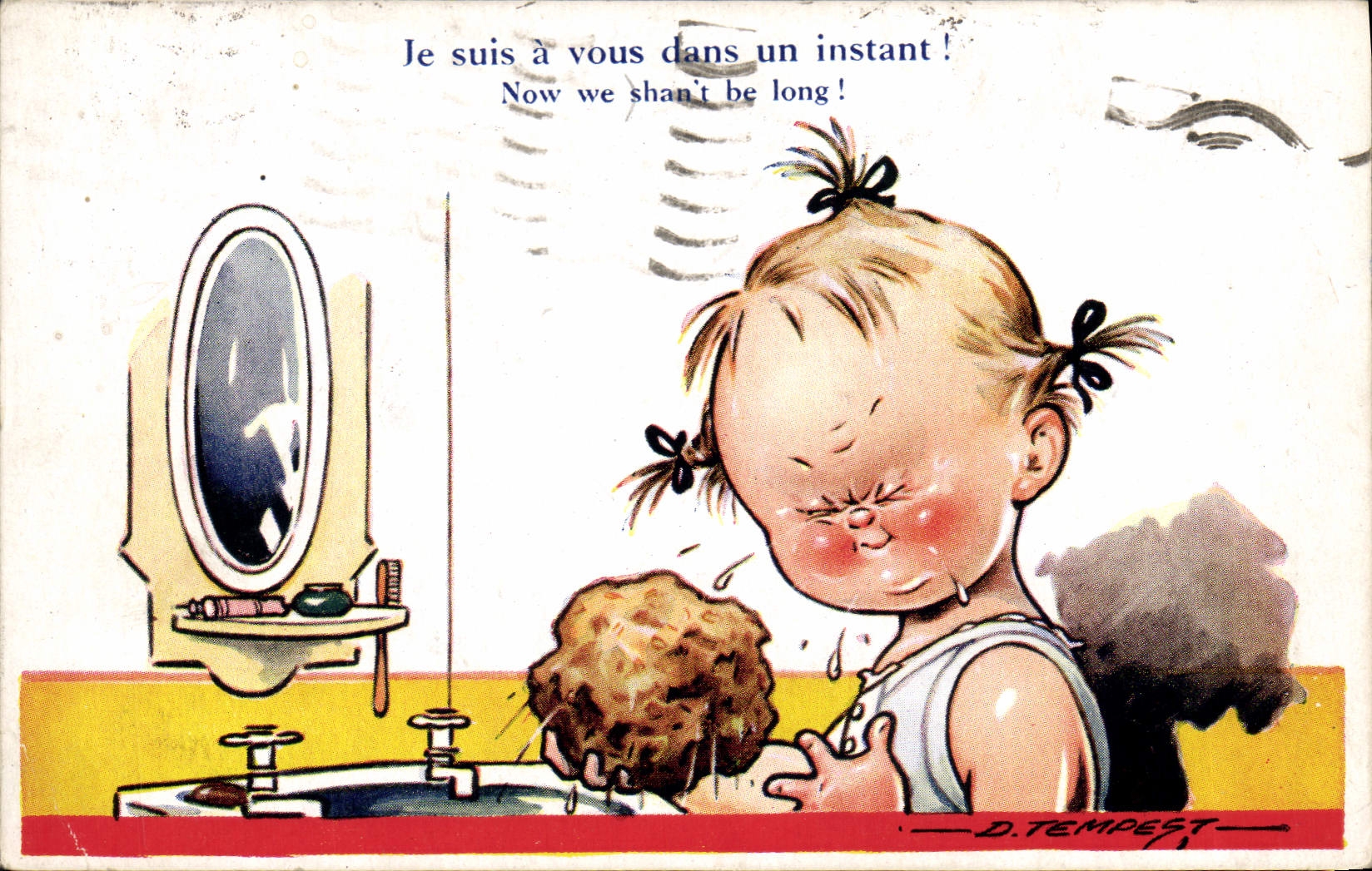 CPA Fantaisie Illustrateur Tempest Enfant Je suis a vous dans un instant 