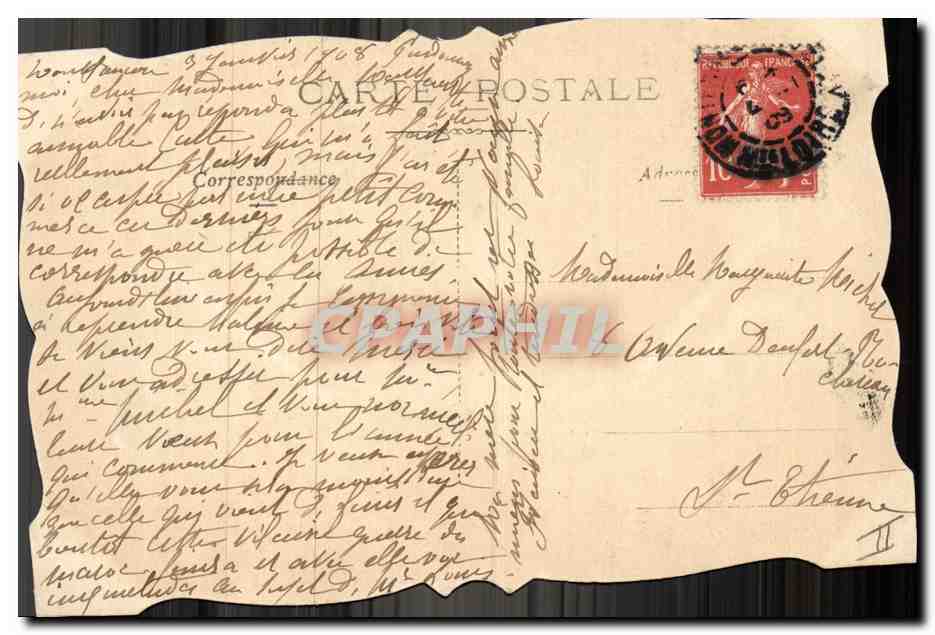 CPA Fantaisie Fleurs Papillon — Back