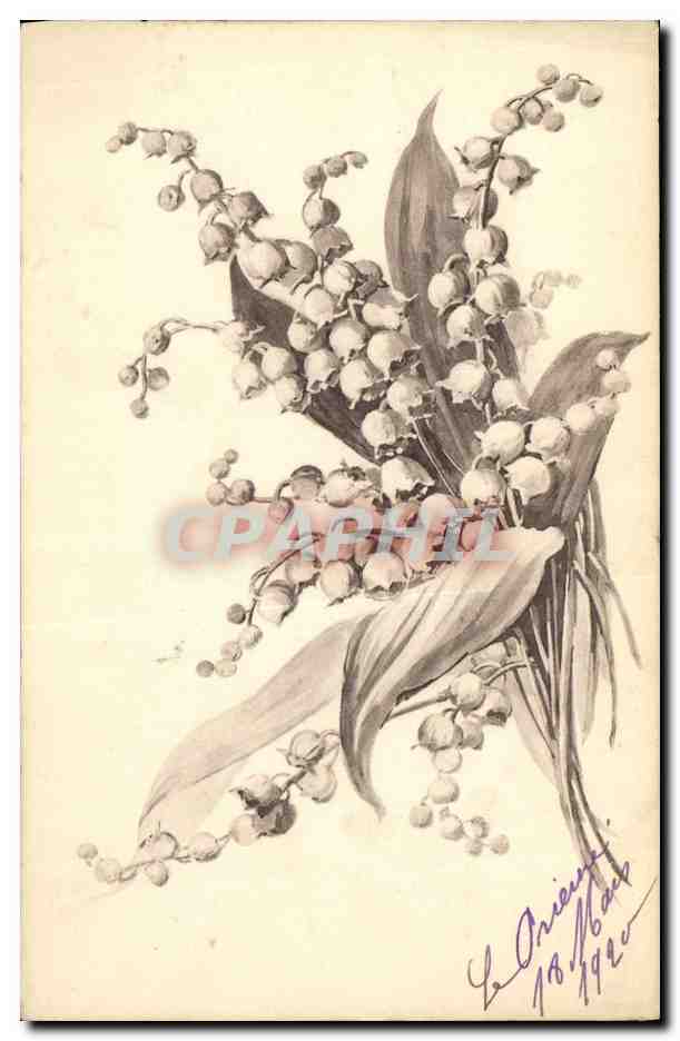 CPA Fantaisie Fleurs Muguet