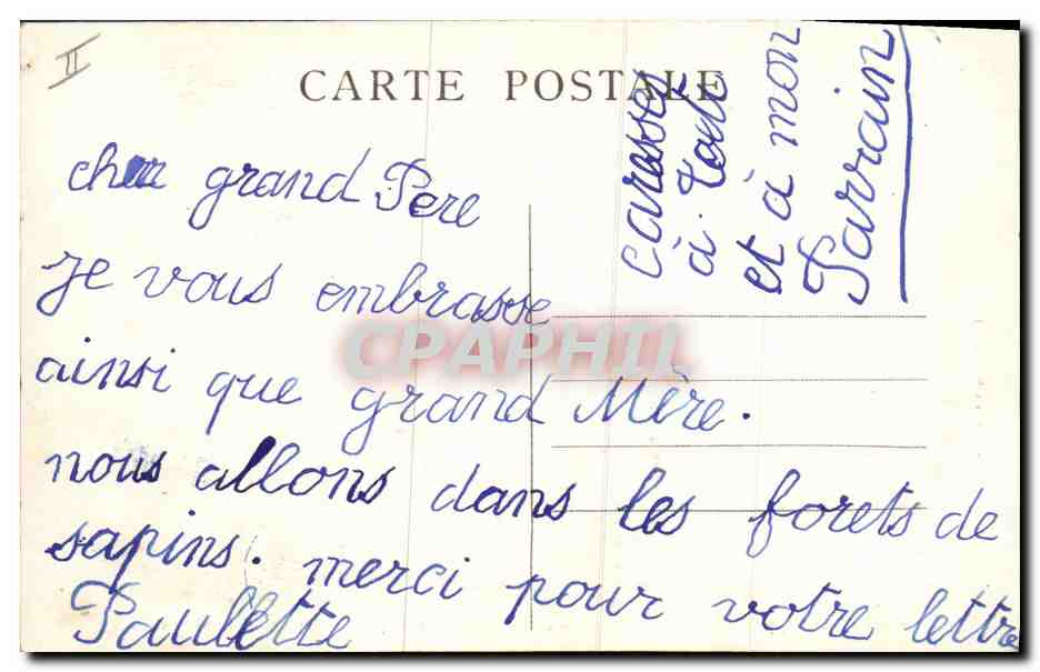 CPA Cervieres pres Noiretable L'ancienne ville  — Verso