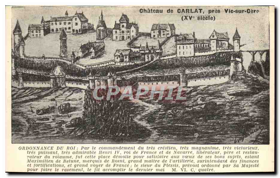 CPA Chateau de Carlat pres Vic sur Cere 