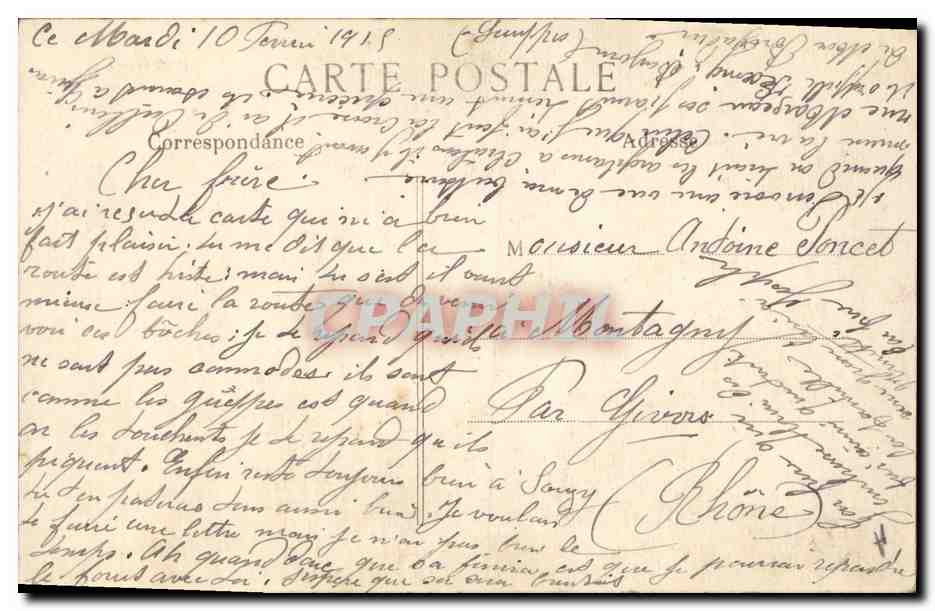Nos Alpins tirant sur des aéroplanes — La Guerre de 1914 — L. C. H. Paris, n° 193 — Reverso