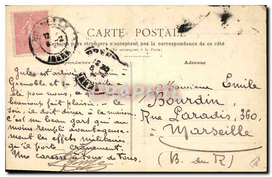 CPA Militaria Chasseurs Alpins Artilleur alpin portant un canon — Rückseite