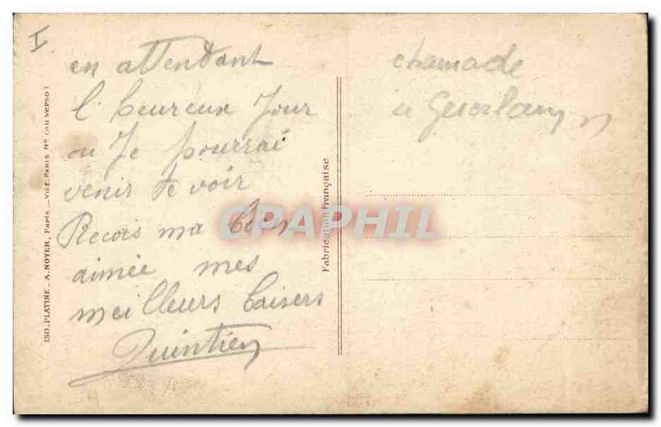 CPA Militaria Chasseurs Alpins  — Rückseite