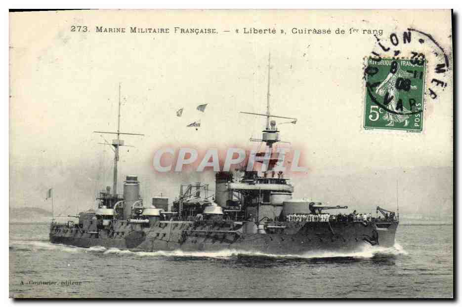 Bateau de guerre français — « Liberté » — éditeur A. Couturier, n° 273