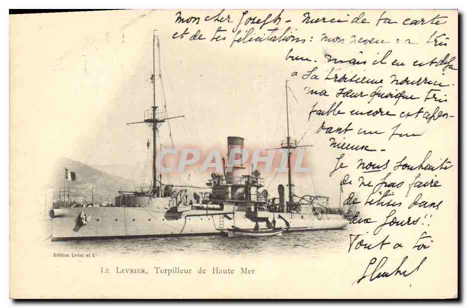 I.E. LEVRIER, Torpilleur de Haute Mer — Édition Levot et C°