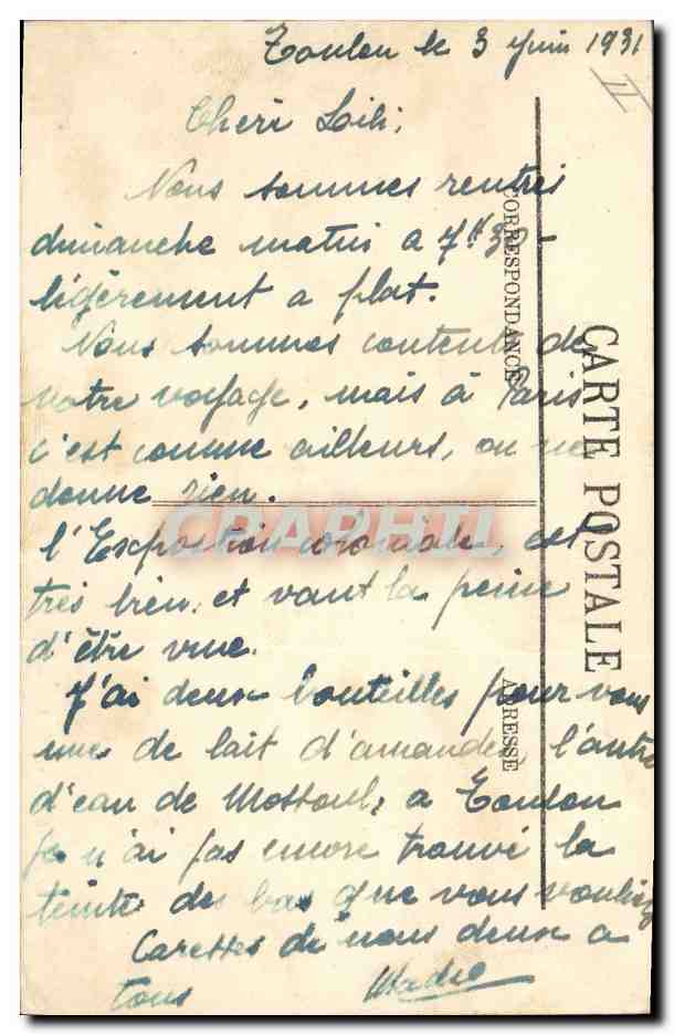 CPA Bateau Liberte Cuirasse de 1er rang  — Verso