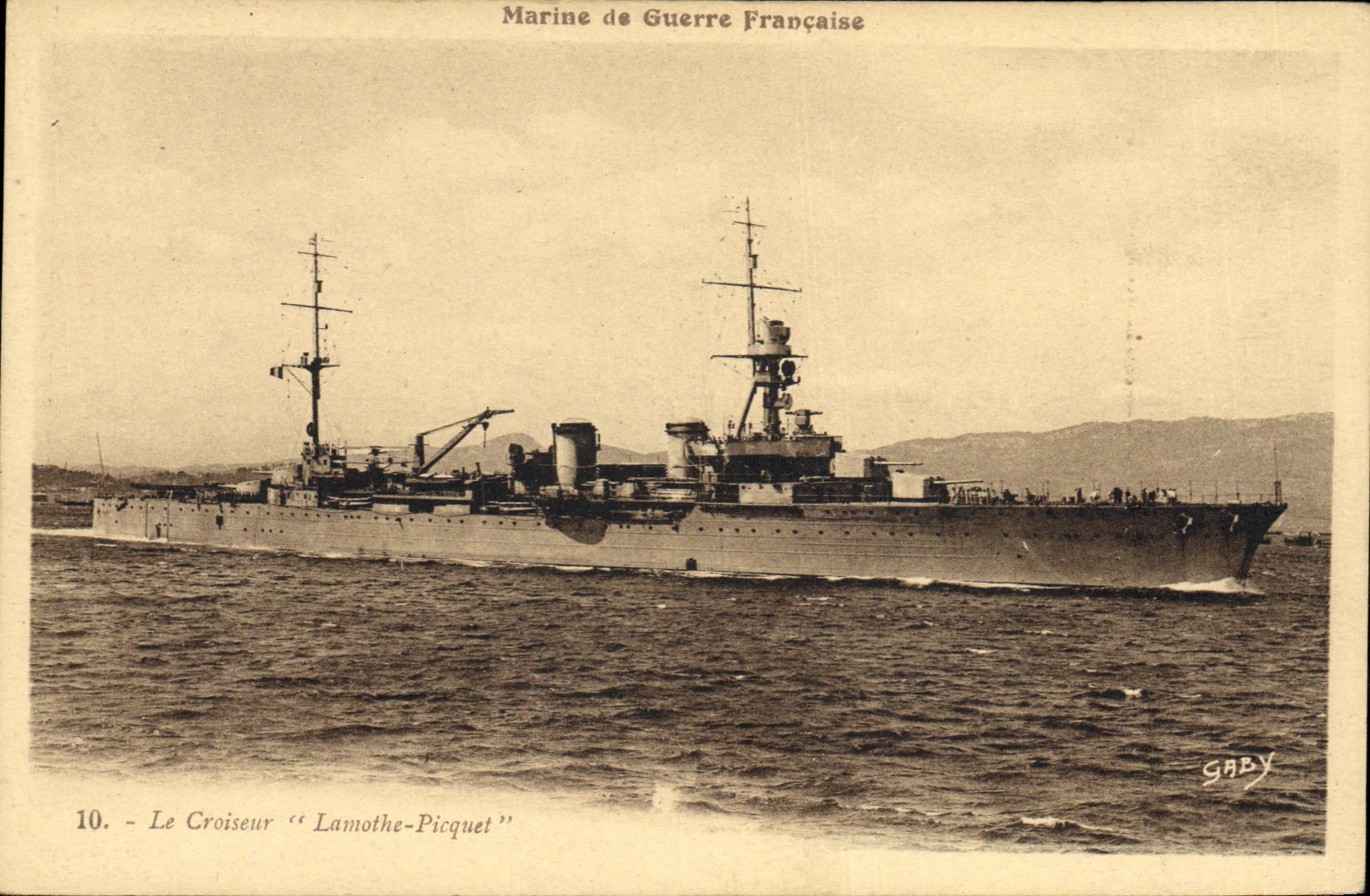 Le Croiseur "Lamothe-Picquet" — Marine de Guerre Française — Gaby