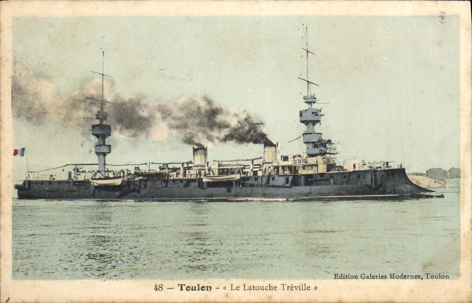 Le Latouche Tréville — Bateau de guerre à Toulon — Edition Galeries Modernes, Toulon