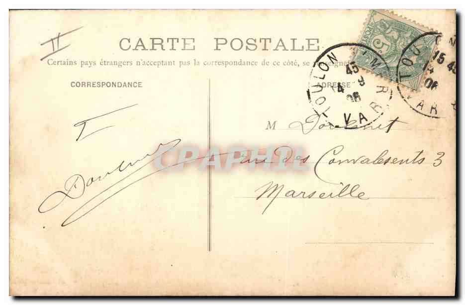Le Latouche Tréville — Bateau de guerre à Toulon — Edition Galeries Modernes, Toulon — Verso