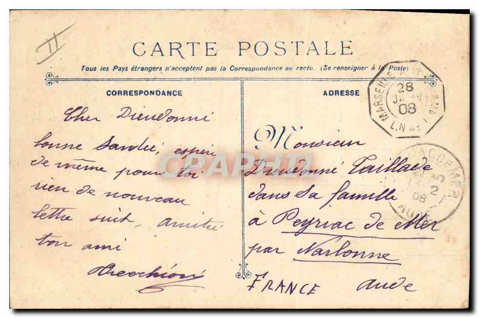 Croiseur-Cuirassé LÉON-GAMBETTA — Marine Militaire Française — Phot. Toulon — Verso