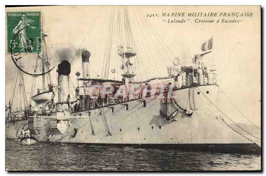 Croiseur d'escadre "Lalande" — Marine Militaire Française — éditeur L. Tapon, Marseille