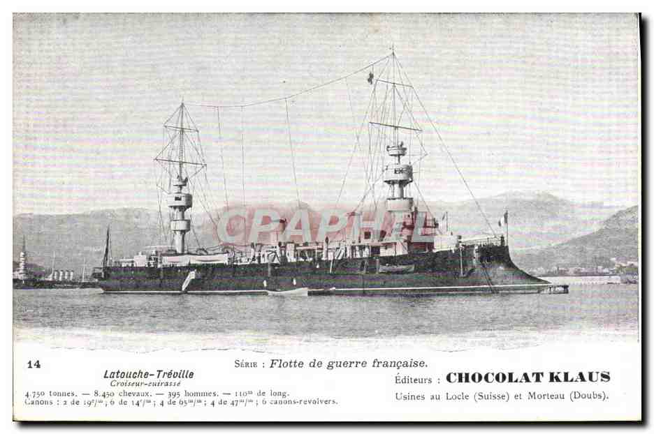 Croiseur-entrasse Latouche-Tréville — Flotte de guerre française — Éditeurs CHOCOLAT KLAUS
