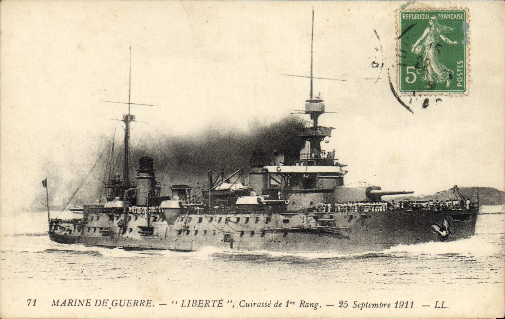 Marine de guerre — "Liberté", cuirassé de 1er rang — 25 septembre 1911 — LL