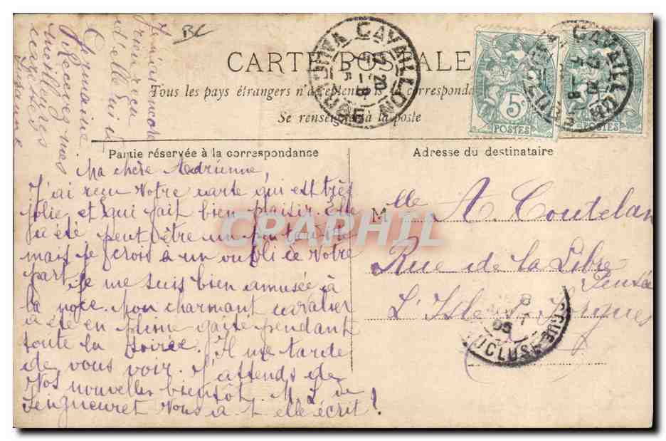 Portrait de C. de Mérode — S.I.P. — Routhunger Paris — n°1187 — Reverso