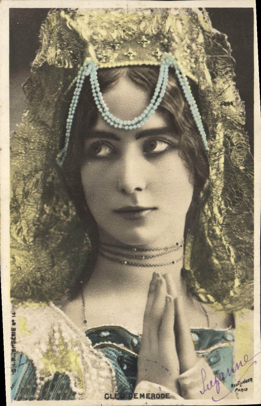 Cléde Mérode — Portrait en costume oriental — Suganne, Paris, N° 14