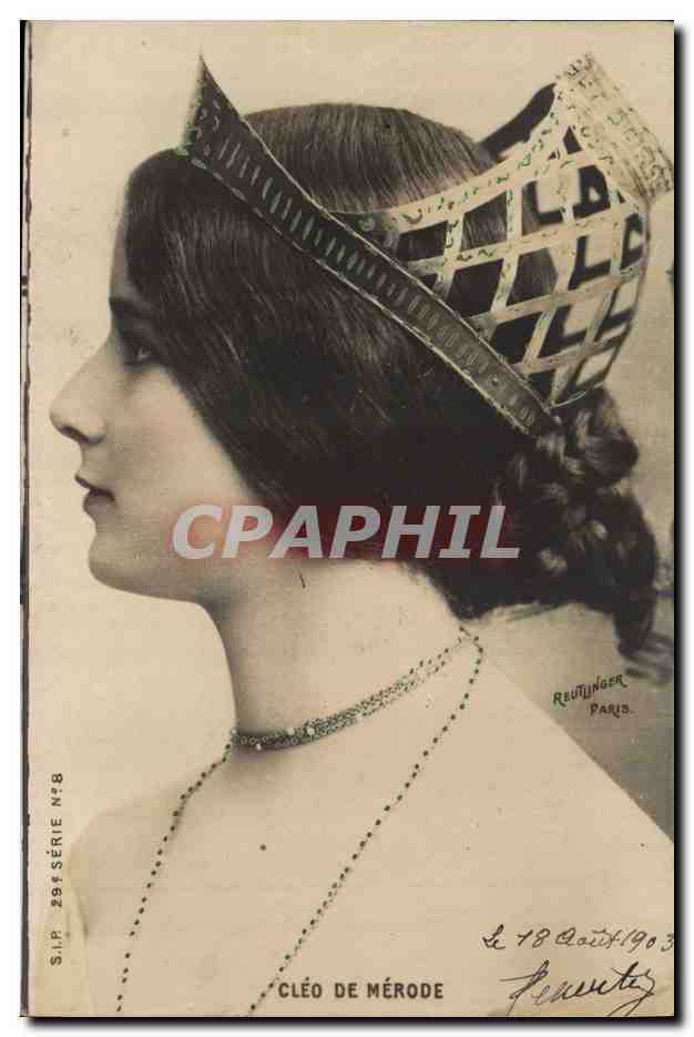 Cléo de Mérode — Portrait de profil avec couronne — Routininger Paris, série N°8