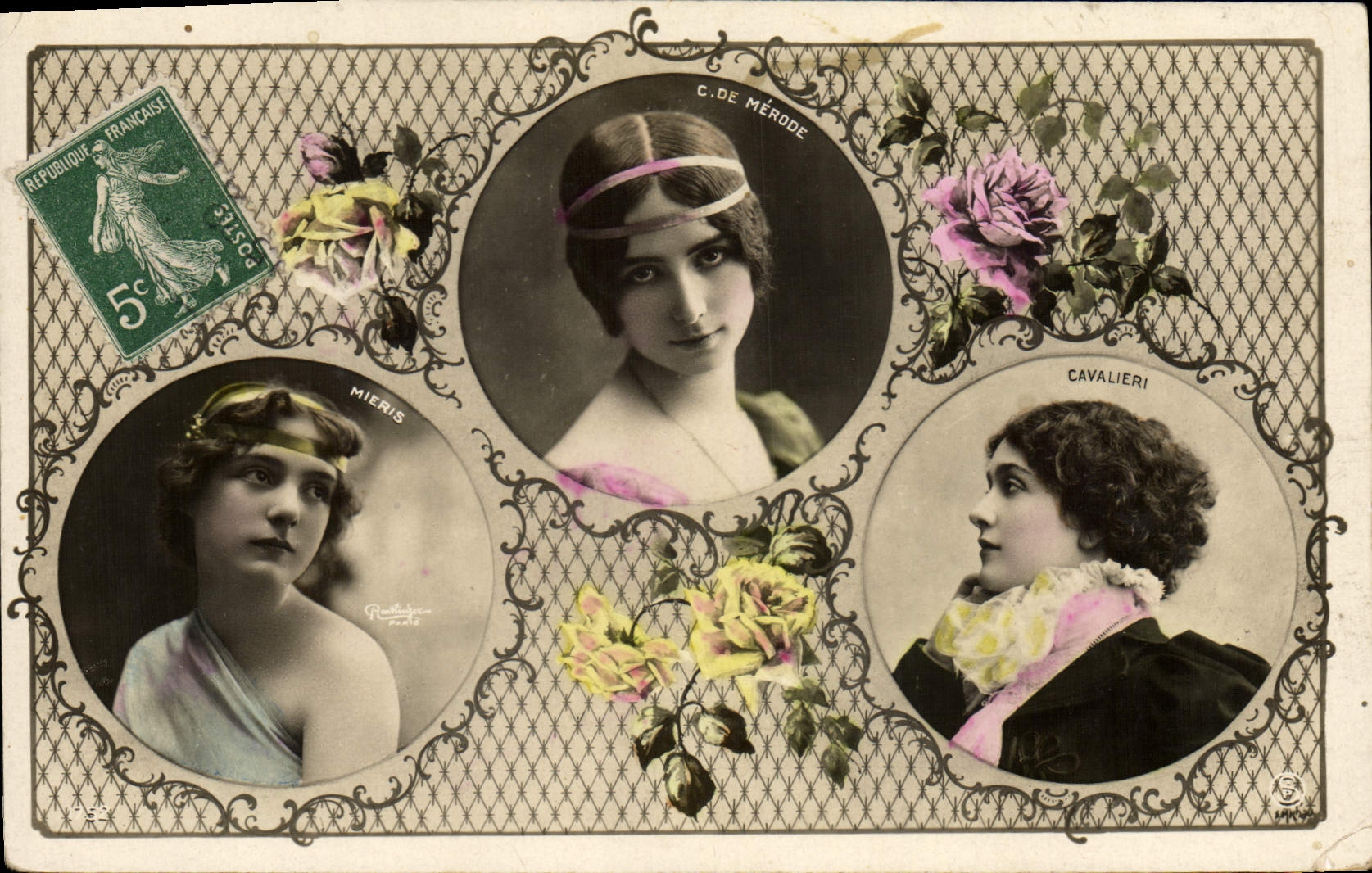 Trois chanteuses — C. de Mérode, Mieris, Cavalieri — éditeur Rattelijan