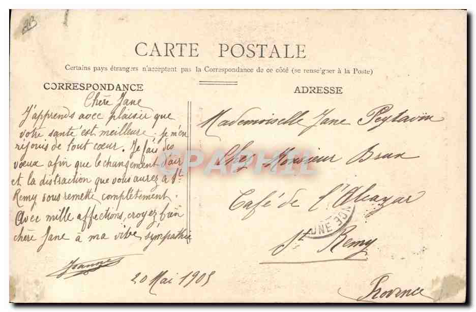 Cléo de MÉRODE — Ritratto — C. Jeangette, edito a Parigi, numero di serie non visibile — Verso