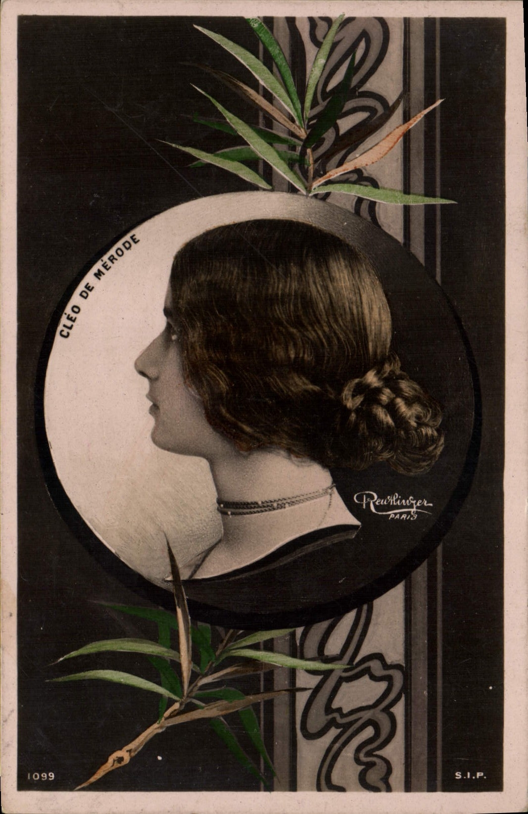 Cléo de Mérode — ritratto a busto — Reuflinger, Parigi, S.I.P., n°1099