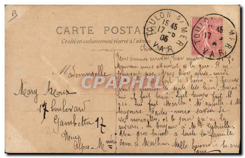 Cléo de Mérode — en costume oriental — S.I.P. Série 4, Reutlinger Paris — Verso