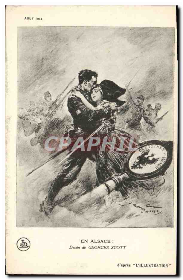 CPA Folklore Alsace Georges Scott L'illustration