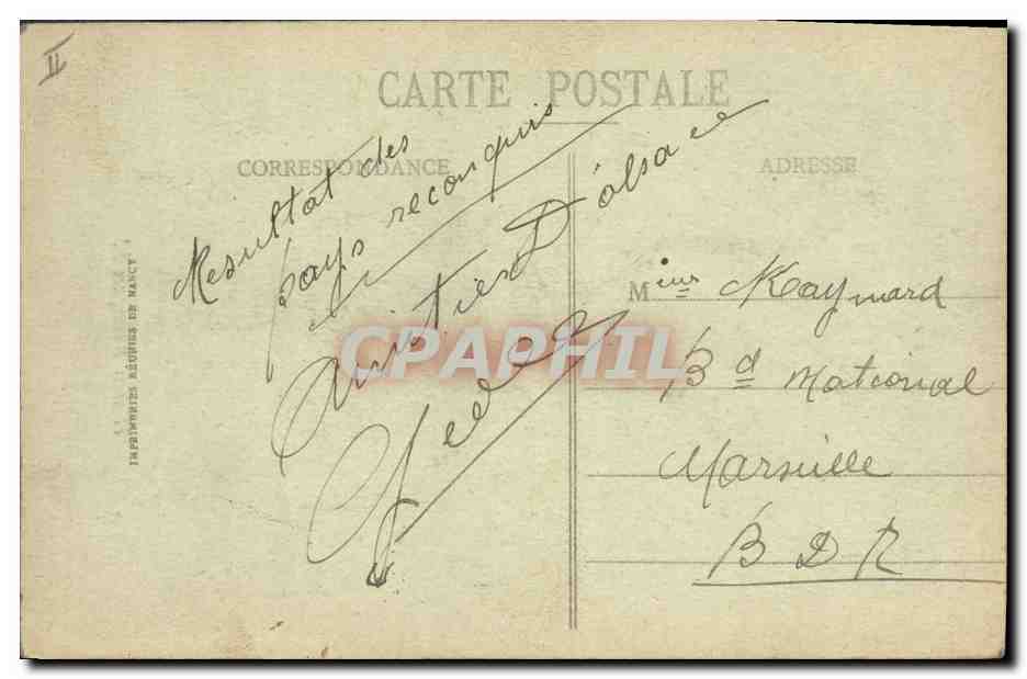 CPA Folklore Alsace Il sera Francais !! — Rückseite