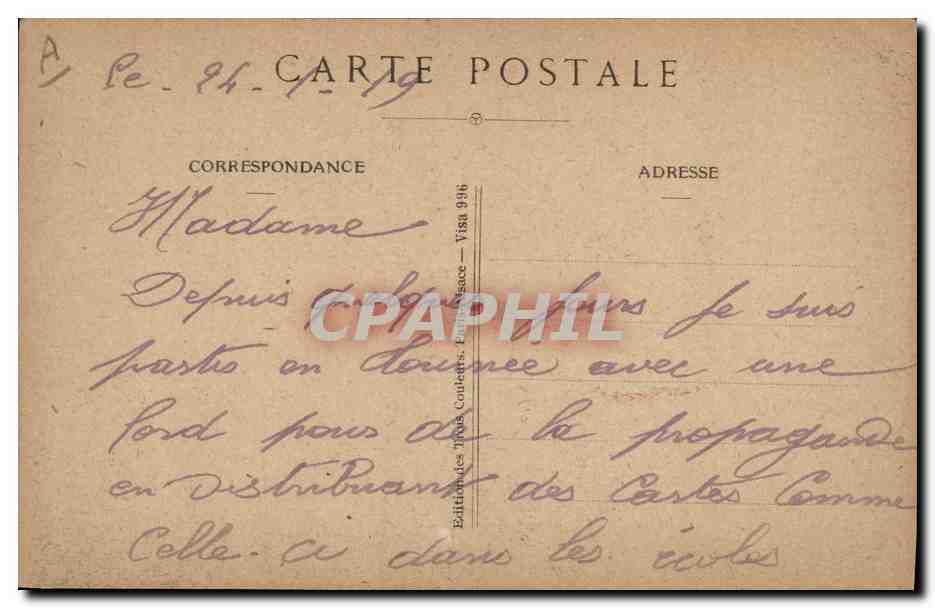 CPA Folklore Alsace  — Verso