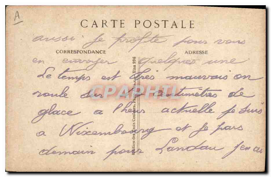 CPA Folklore Lorraine — Verso