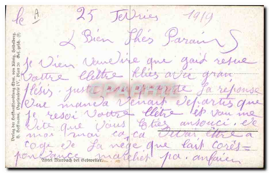 CPA Folklore Alsace Alsacienne — Verso