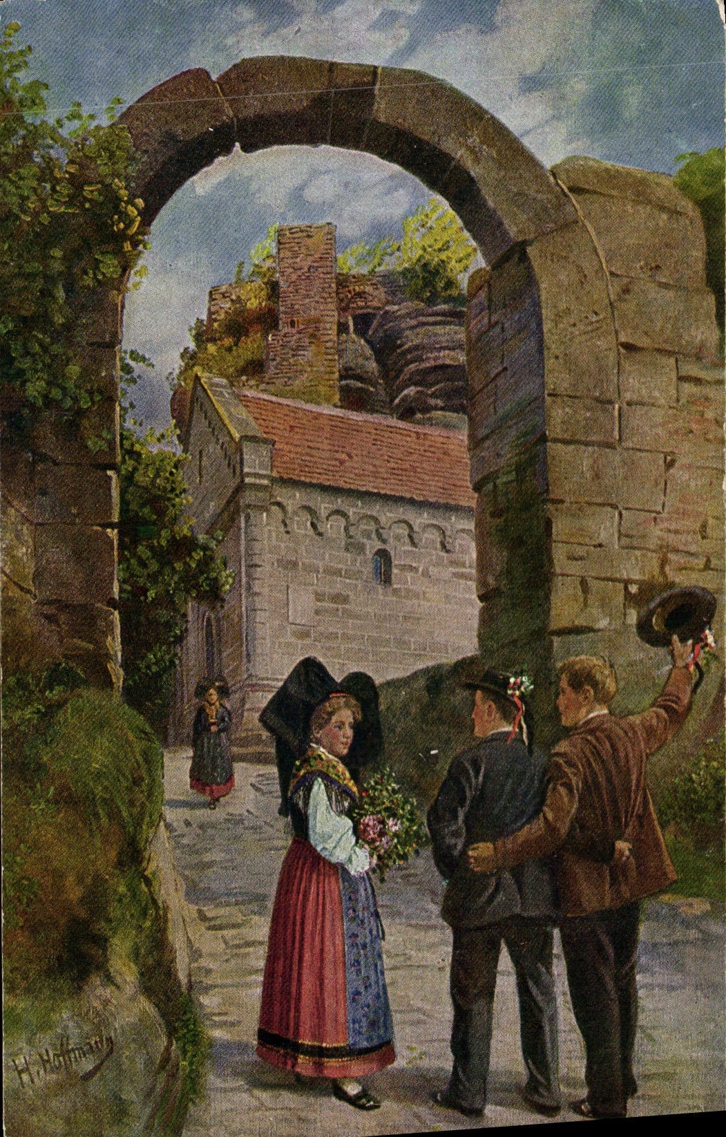CPA Folklore Alsace Alsacienne