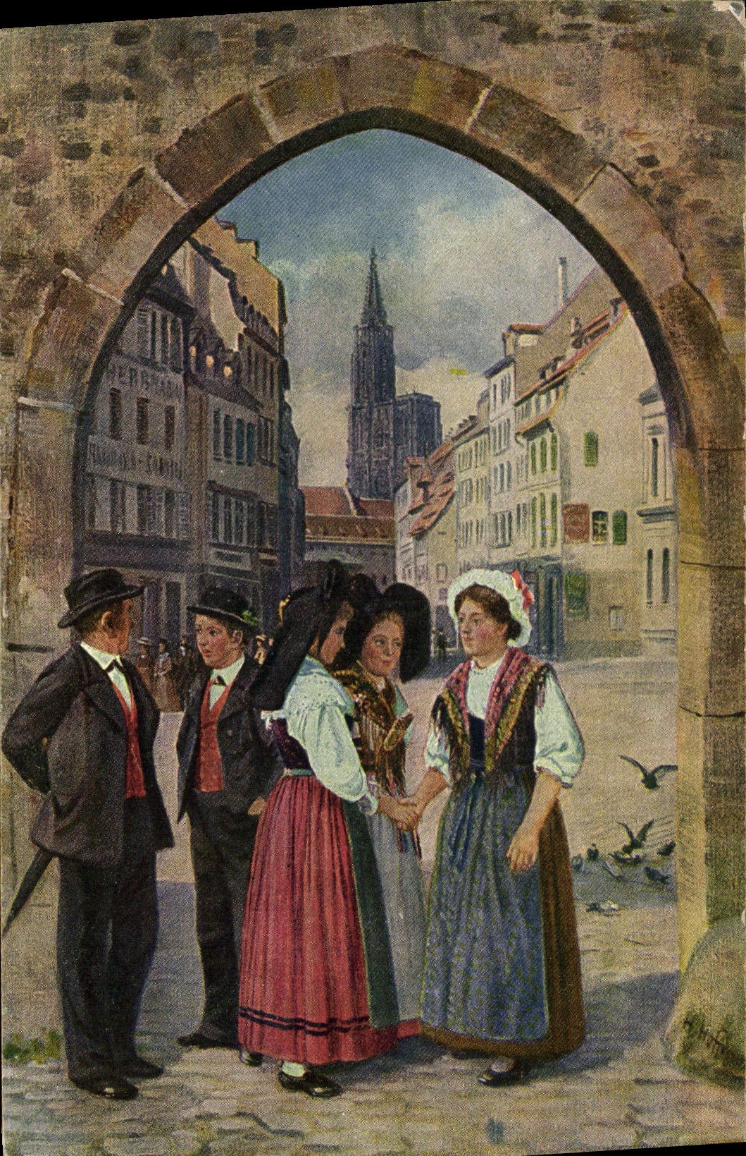 CPA Folklore Alsace Alsaciennes