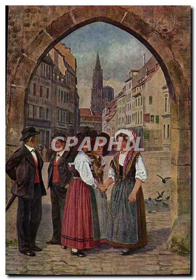 CPA Folklore Alsace Alsaciennes