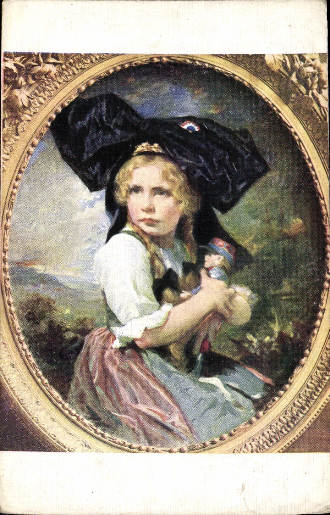CPA Folklore Alsace Walhain Petite Alsacienne