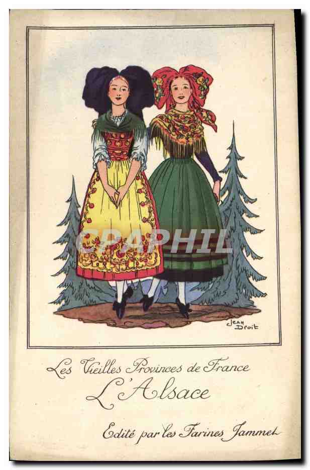 CPA Folklore Alsace Farines Jammet